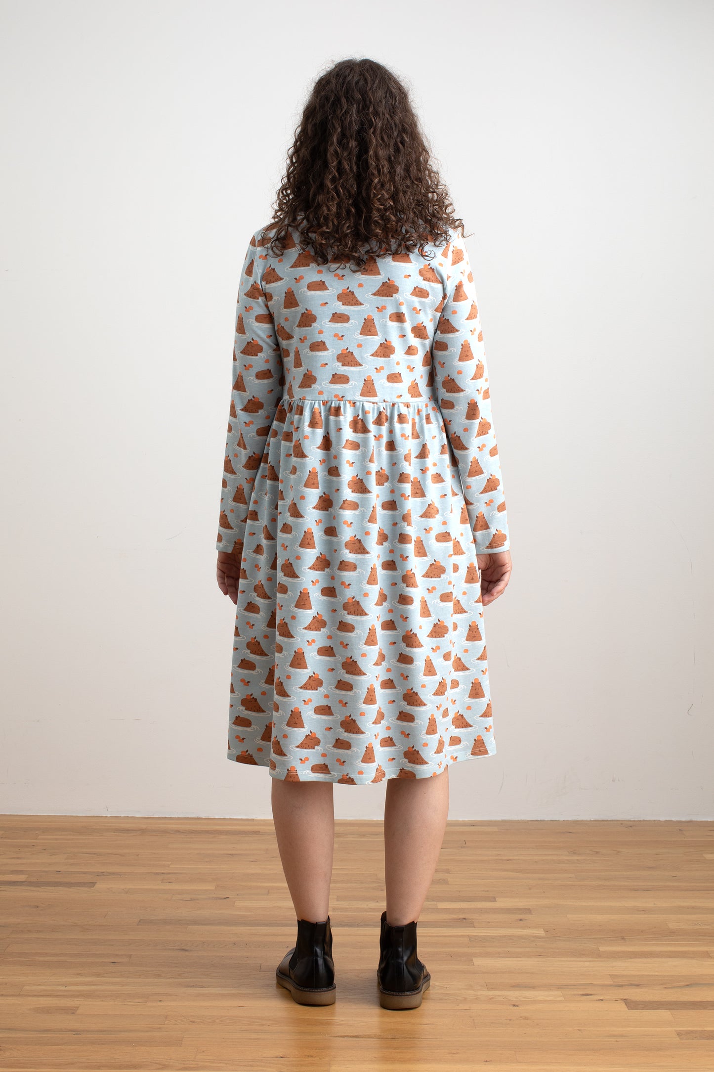 Copenhagen Dress - Capybaras Blue