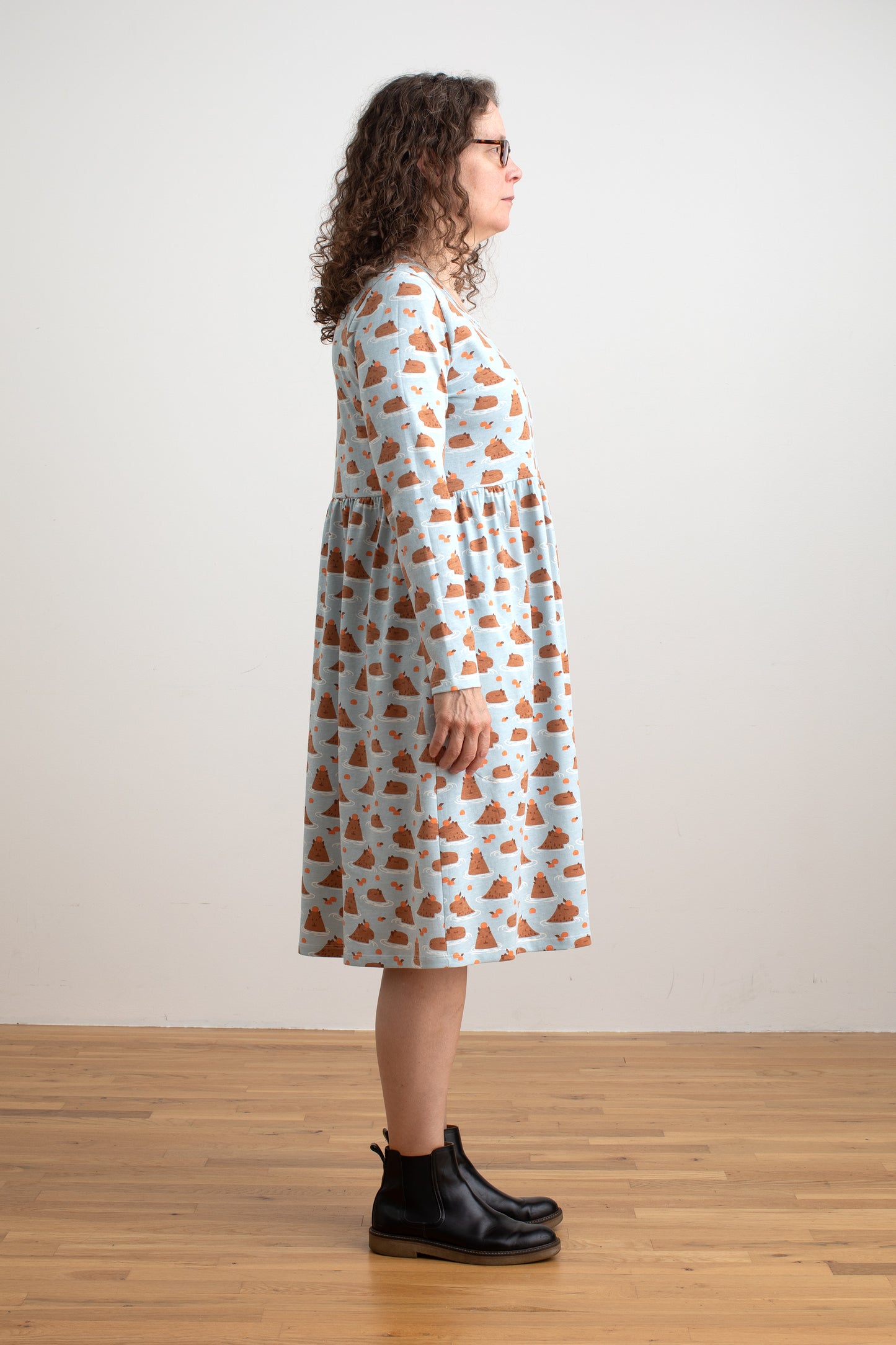 Copenhagen Dress - Capybaras Blue