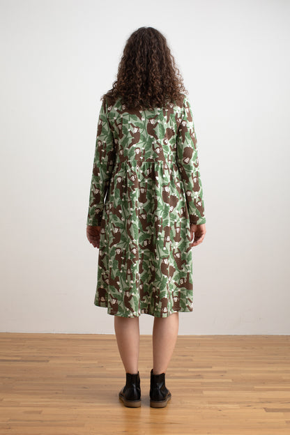 Copenhagen Dress - Chimpanzees Green