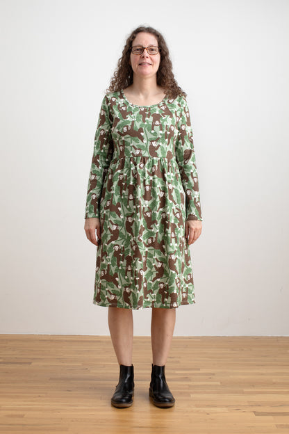 Copenhagen Dress - Chimpanzees Green