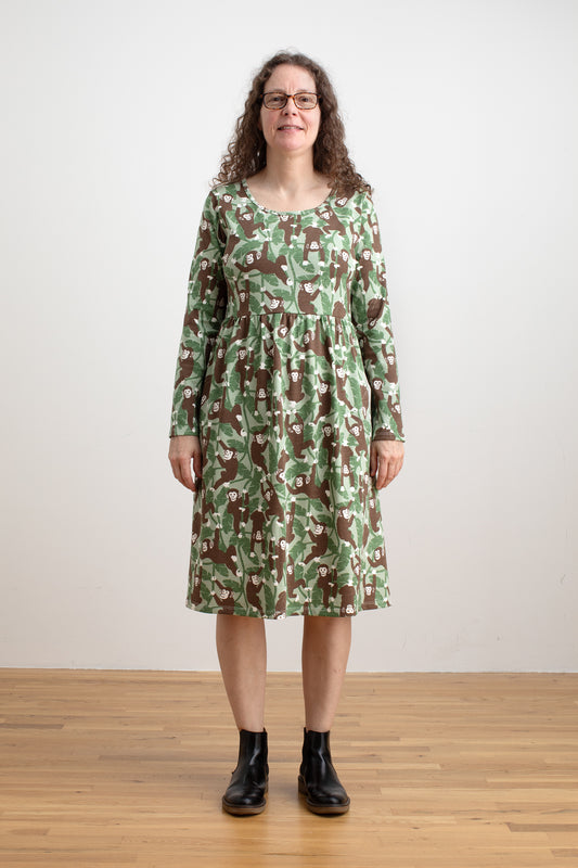 Copenhagen Dress - Chimpanzees Green