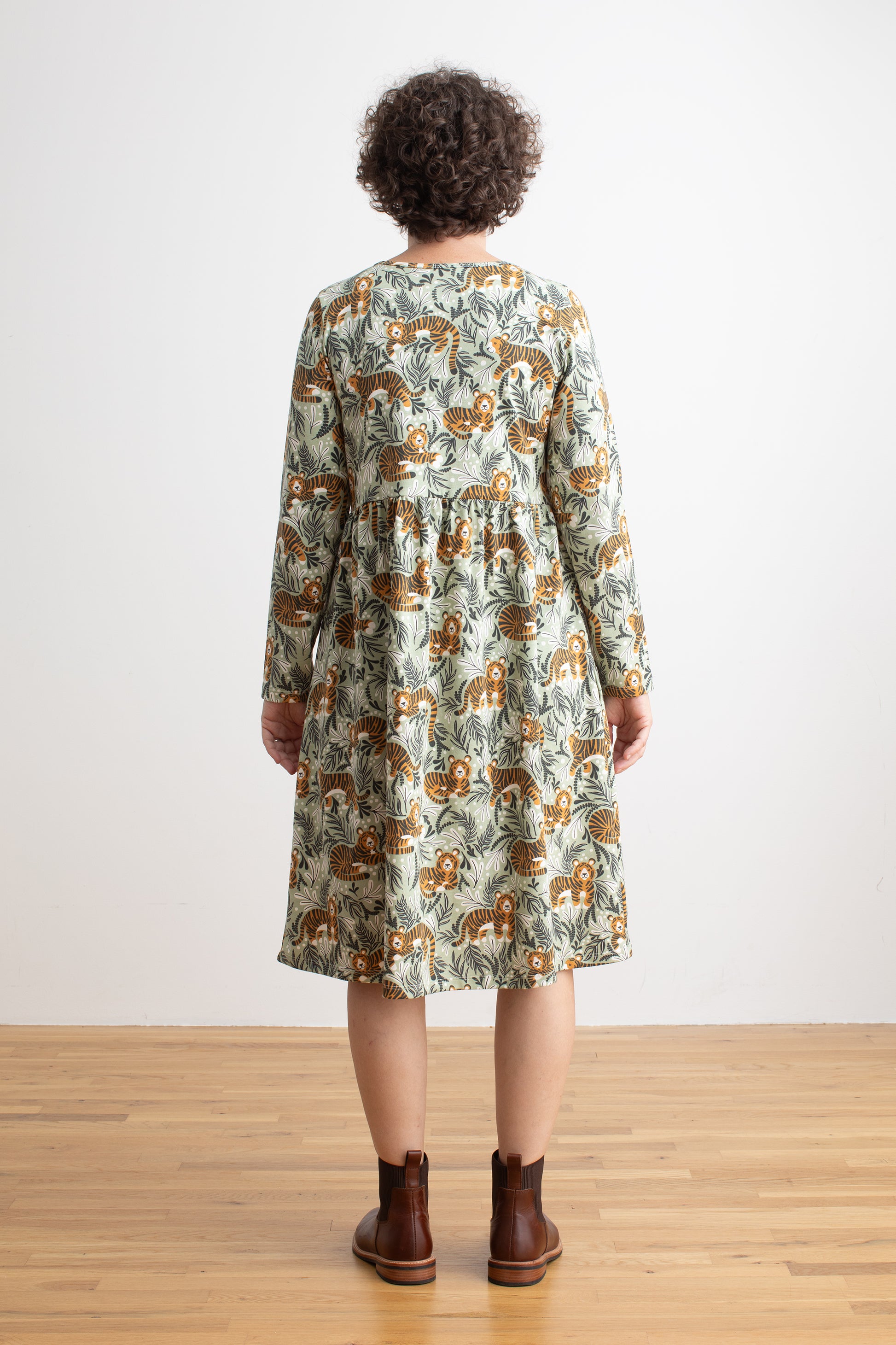 Copenhagen Dress - Dreaming Tigers Green Winter Water Factory Copenhagen Dress - Dreaming Tigers Green Winter Water Factory