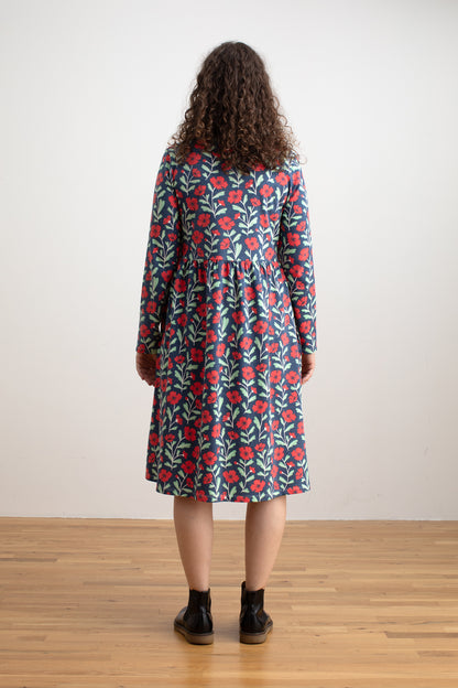 Copenhagen Dress - Poppies Navy
