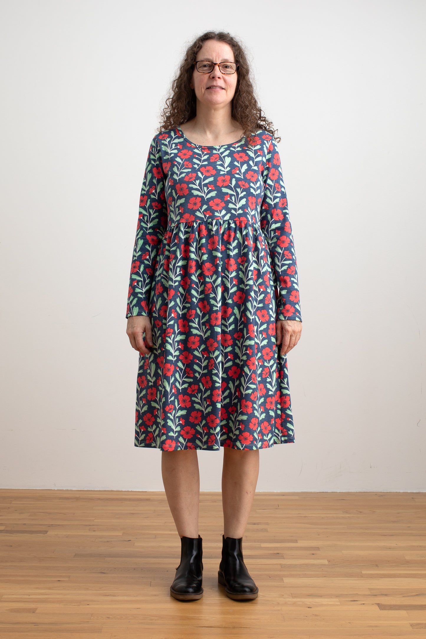Copenhagen Dress - Poppies Navy