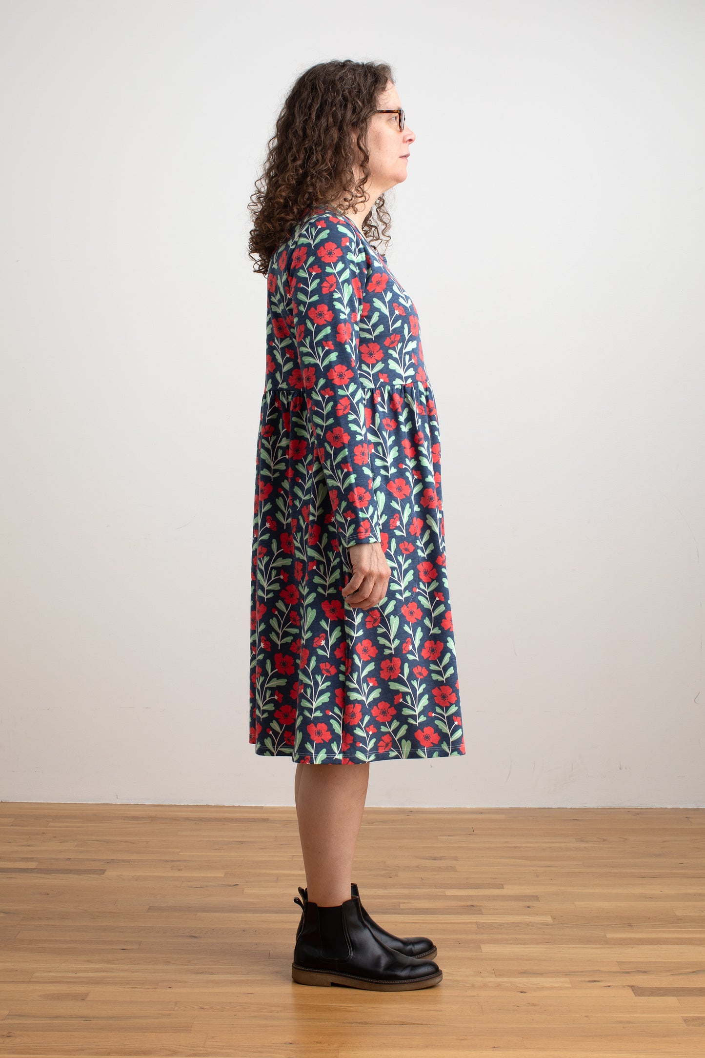 Copenhagen Dress - Poppies Navy