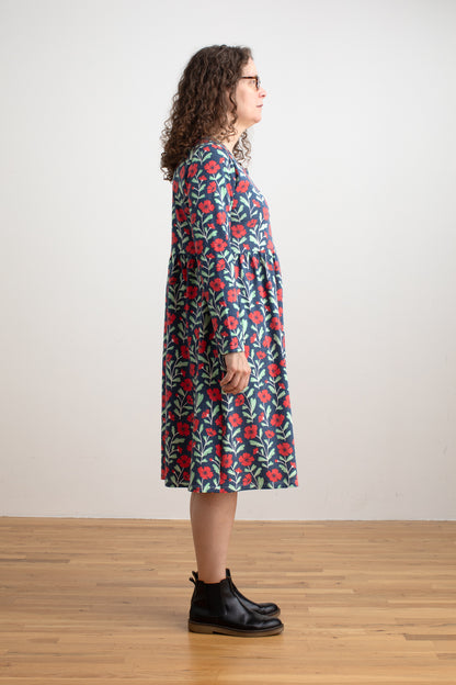 Copenhagen Dress - Poppies Navy