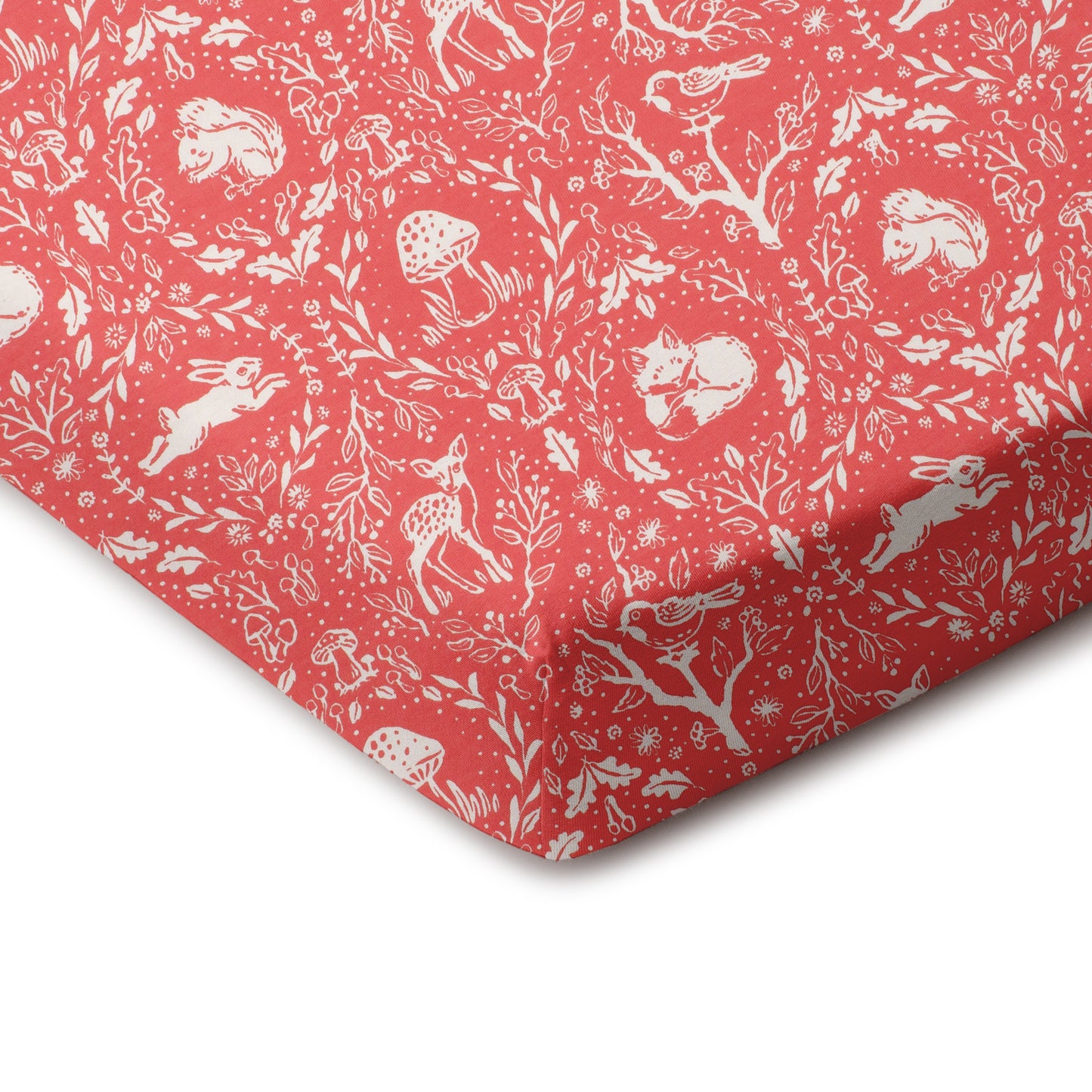 Fitted Crib Sheet - Animal Tapestry Red