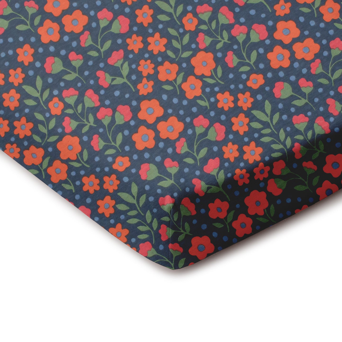 Fitted Crib Sheet - Garden Blooms Navy