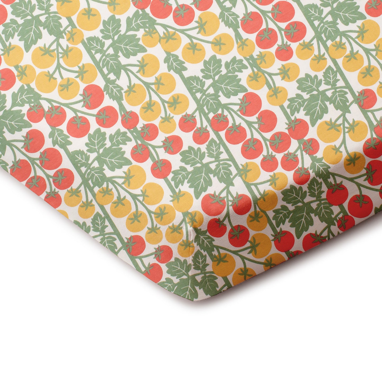 Fitted Crib Sheet - Tomato Vines Red & Yellow