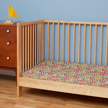 Fitted Crib Sheet - Tomato Vines Red & Yellow
