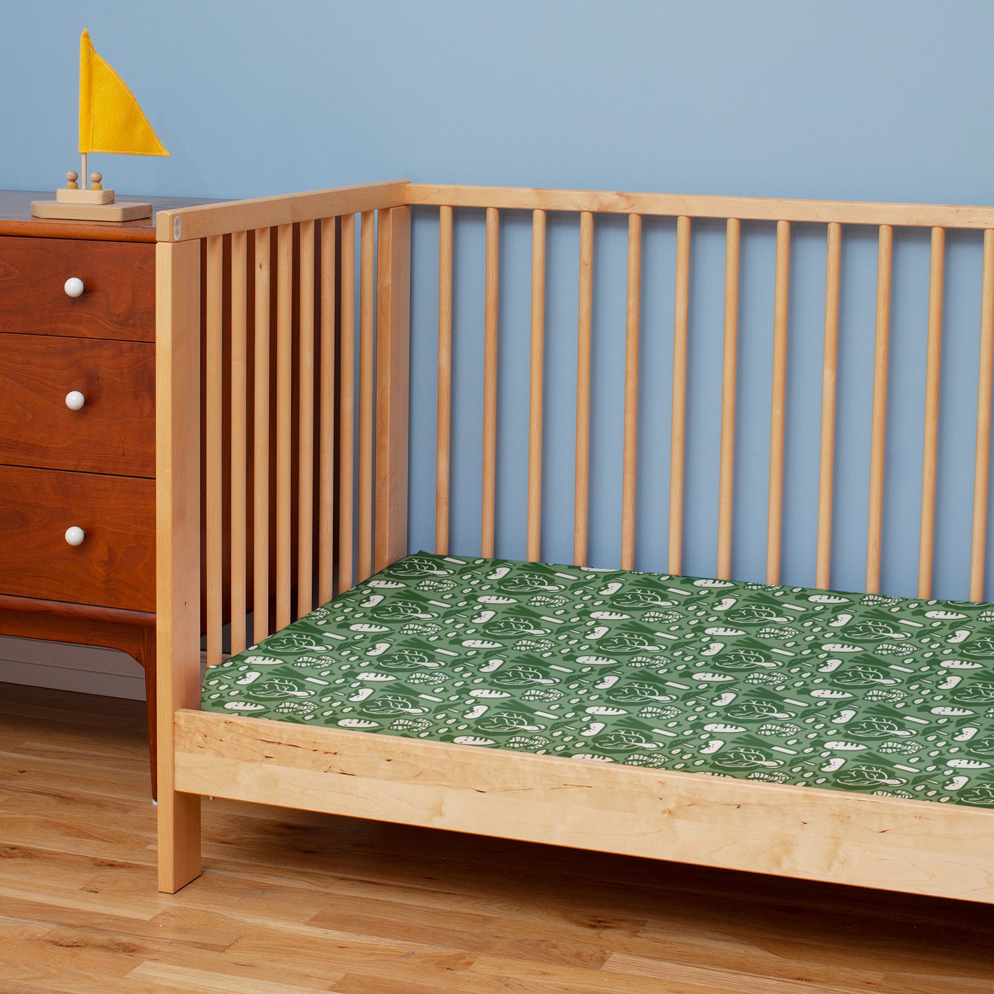 Fitted Crib Sheet - Veggies Green