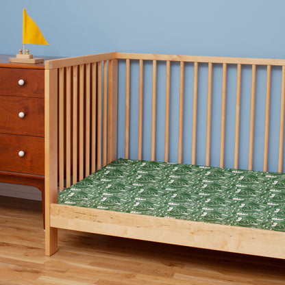 Fitted Crib Sheet - Veggies Green
