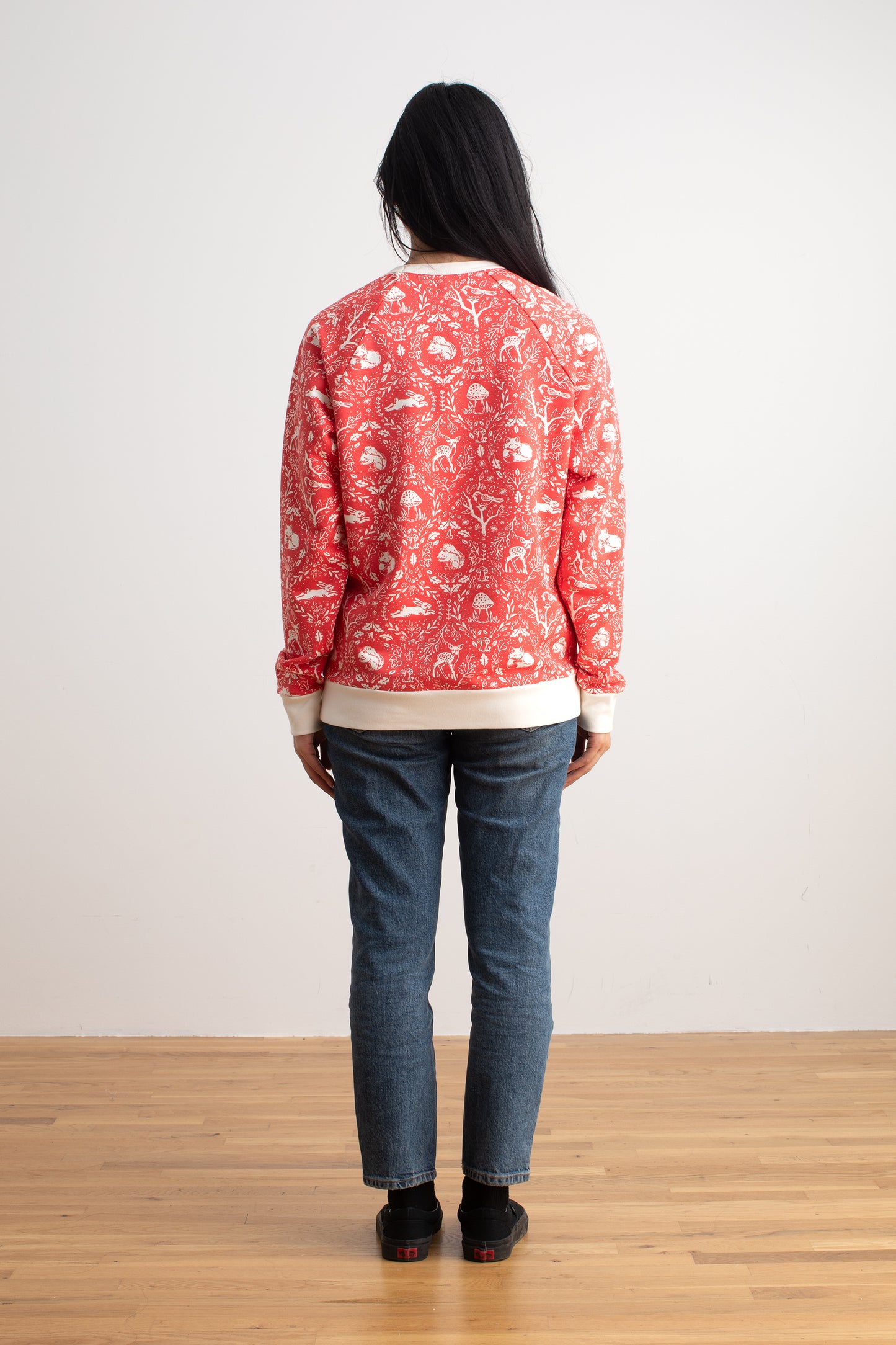 Adult Sweatshirt - Animal Tapestry Red