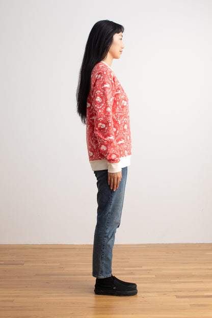 Adult Sweatshirt - Animal Tapestry Red