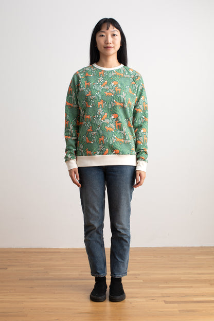 Adult Sweatshirt - Deer & Foxes Green