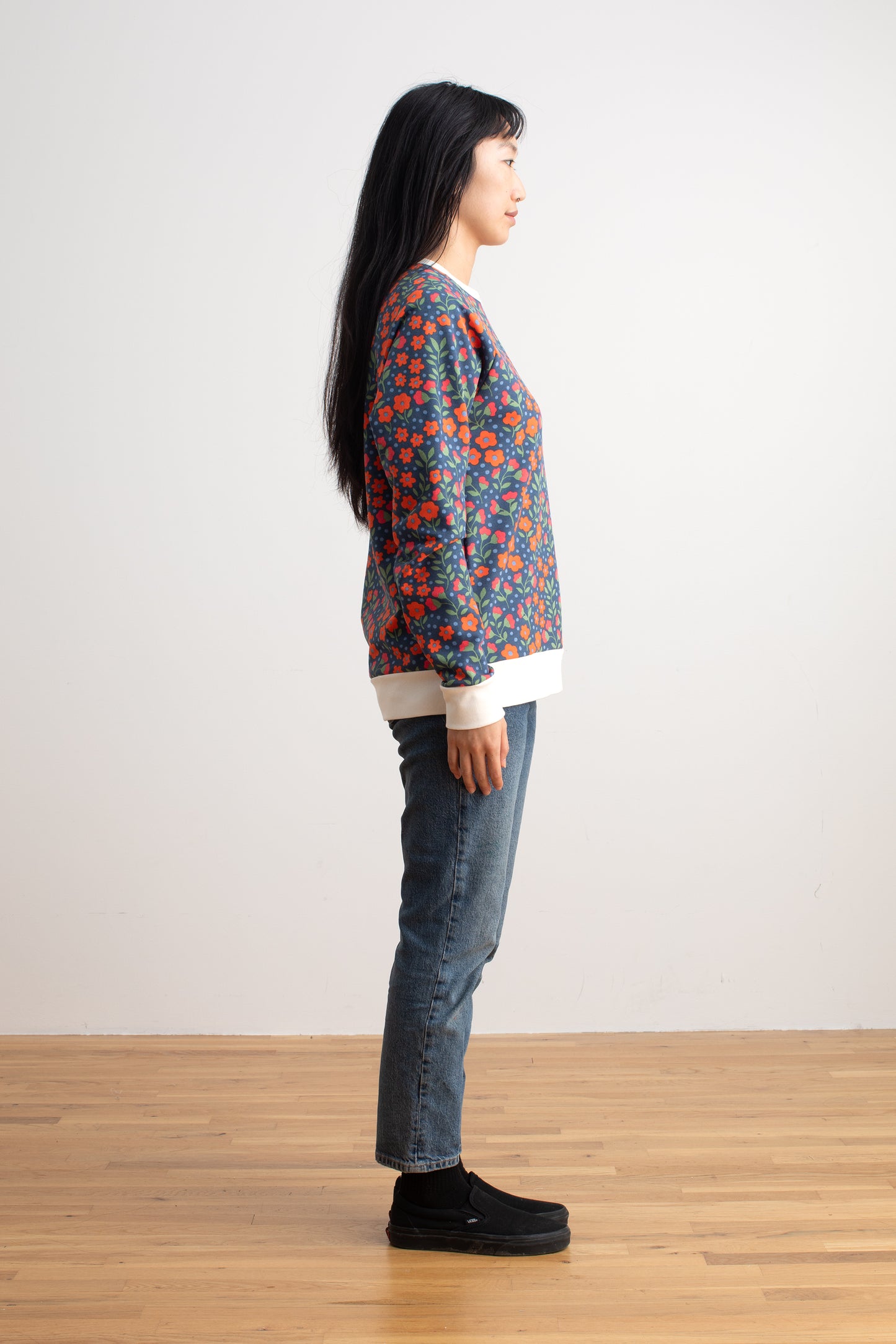 Adult Sweatshirt - Garden Blooms Navy
