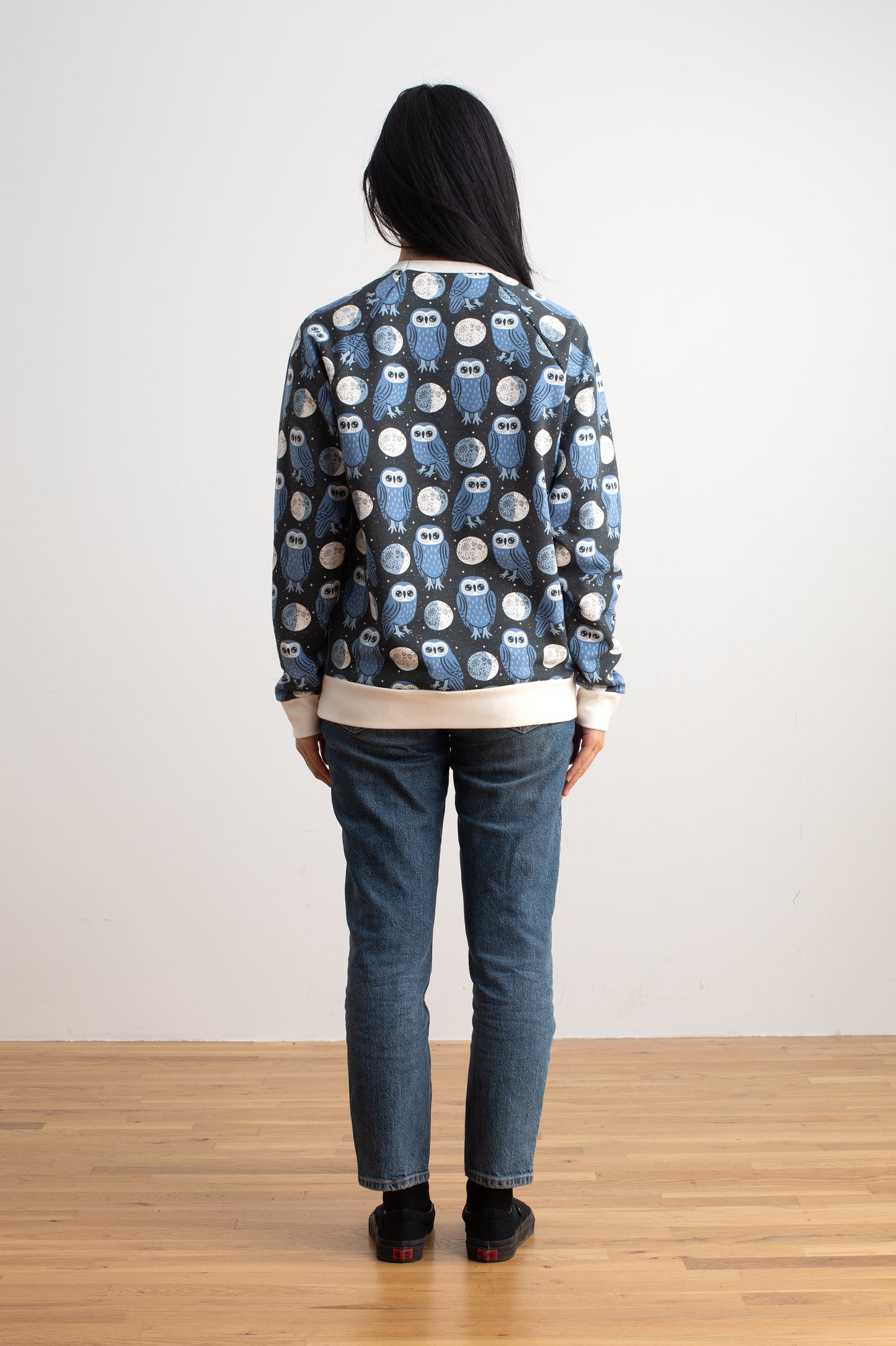 Adult Sweatshirt - Midnight Owls Charcoal & Blue