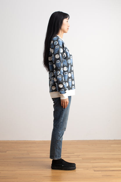 Adult Sweatshirt - Midnight Owls Charcoal & Blue