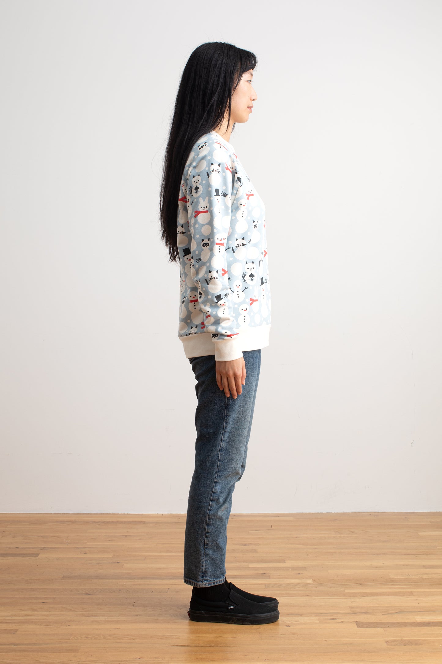 Adult Sweatshirt - Snow Creatures Sky Blue