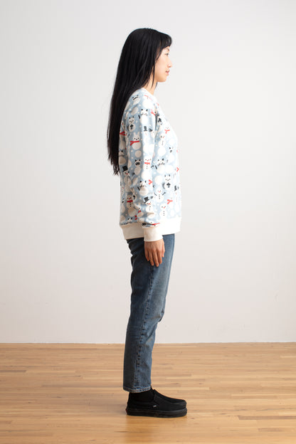 Adult Sweatshirt - Snow Creatures Sky Blue