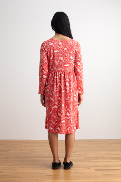 Copenhagen Dress - Animal Tapestry Red
