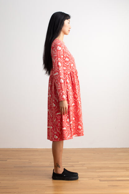 Copenhagen Dress - Animal Tapestry Red