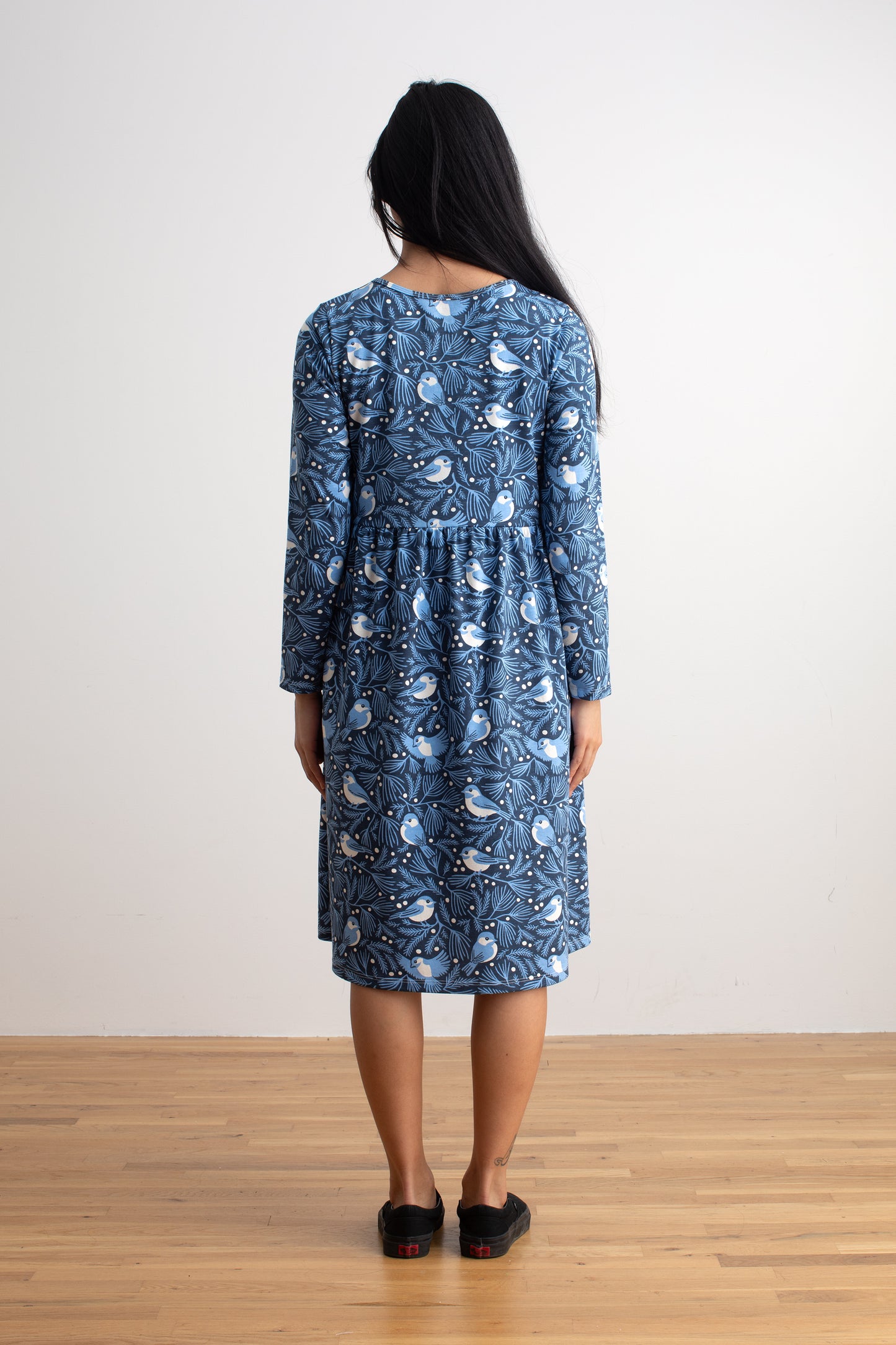 Copenhagen Dress - Chickadees Navy & Blue
