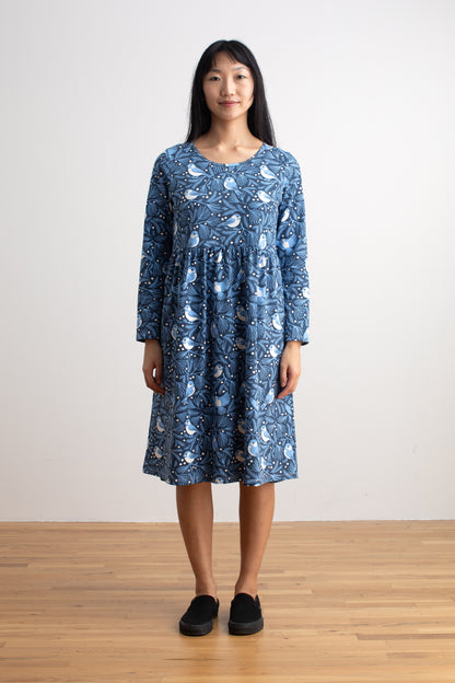 Copenhagen Dress - Chickadees Navy & Blue