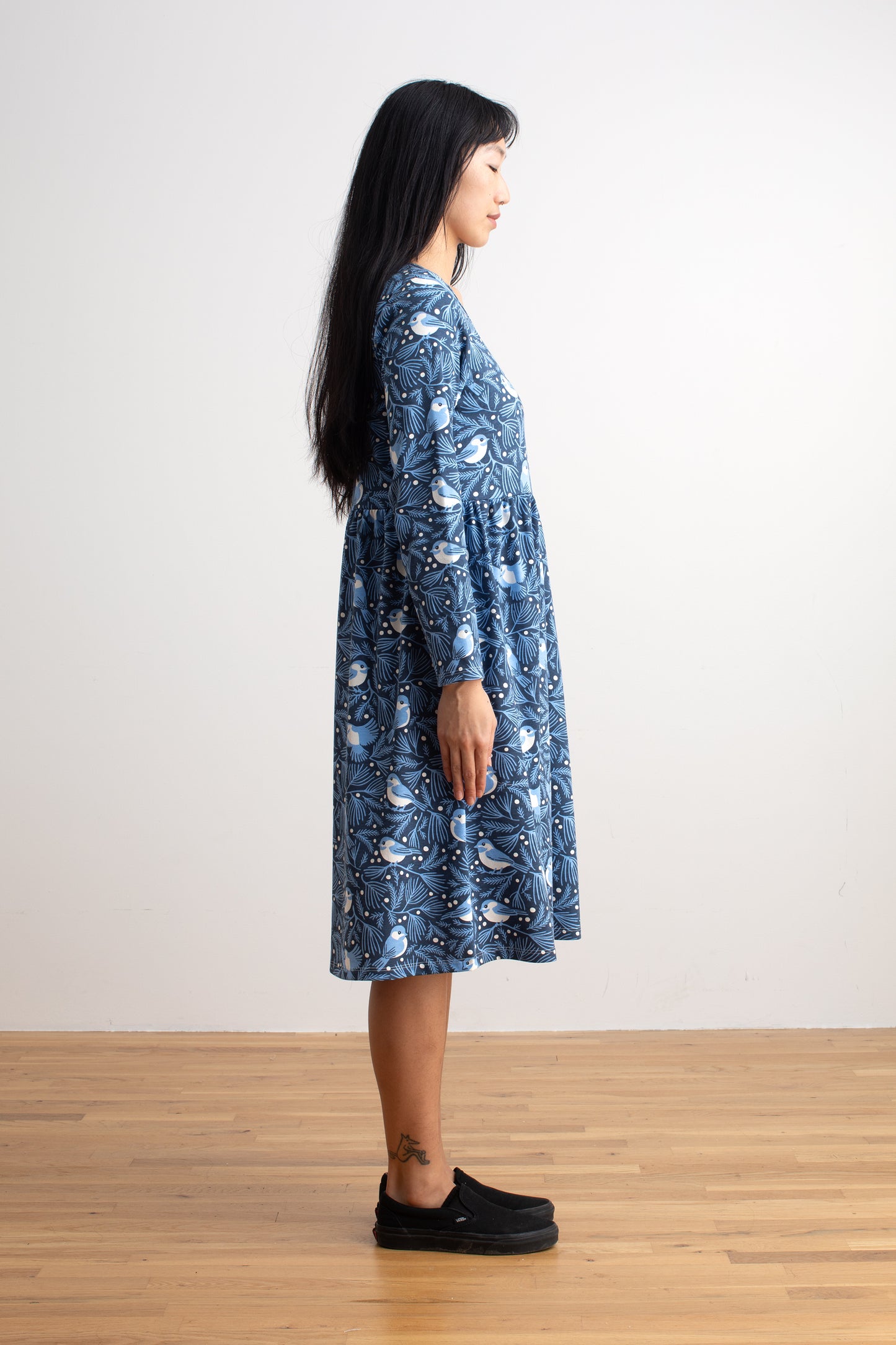 Copenhagen Dress - Chickadees Navy & Blue