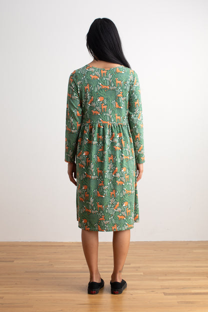 Copenhagen Dress - Deer & Foxes Green