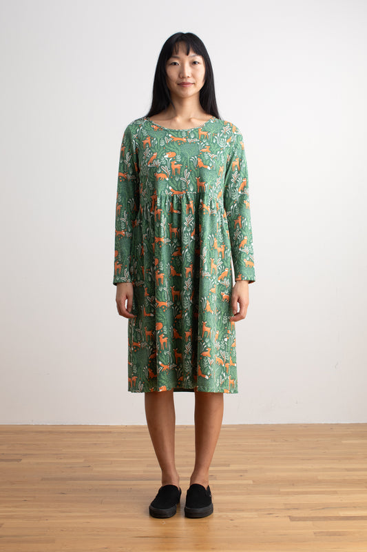 Copenhagen Dress - Deer & Foxes Green