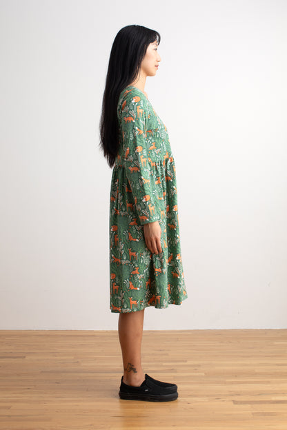 Copenhagen Dress - Deer & Foxes Green