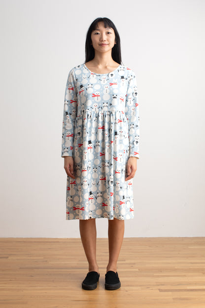 Copenhagen Dress - Snow Creatures Sky Blue