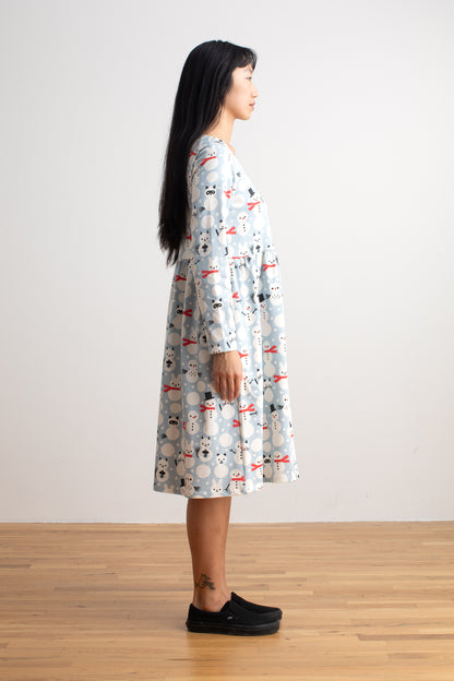 Copenhagen Dress - Snow Creatures Sky Blue