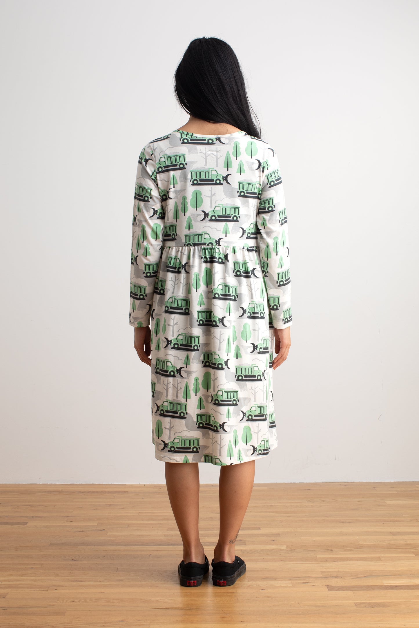 Copenhagen Dress - Snow Plows Green