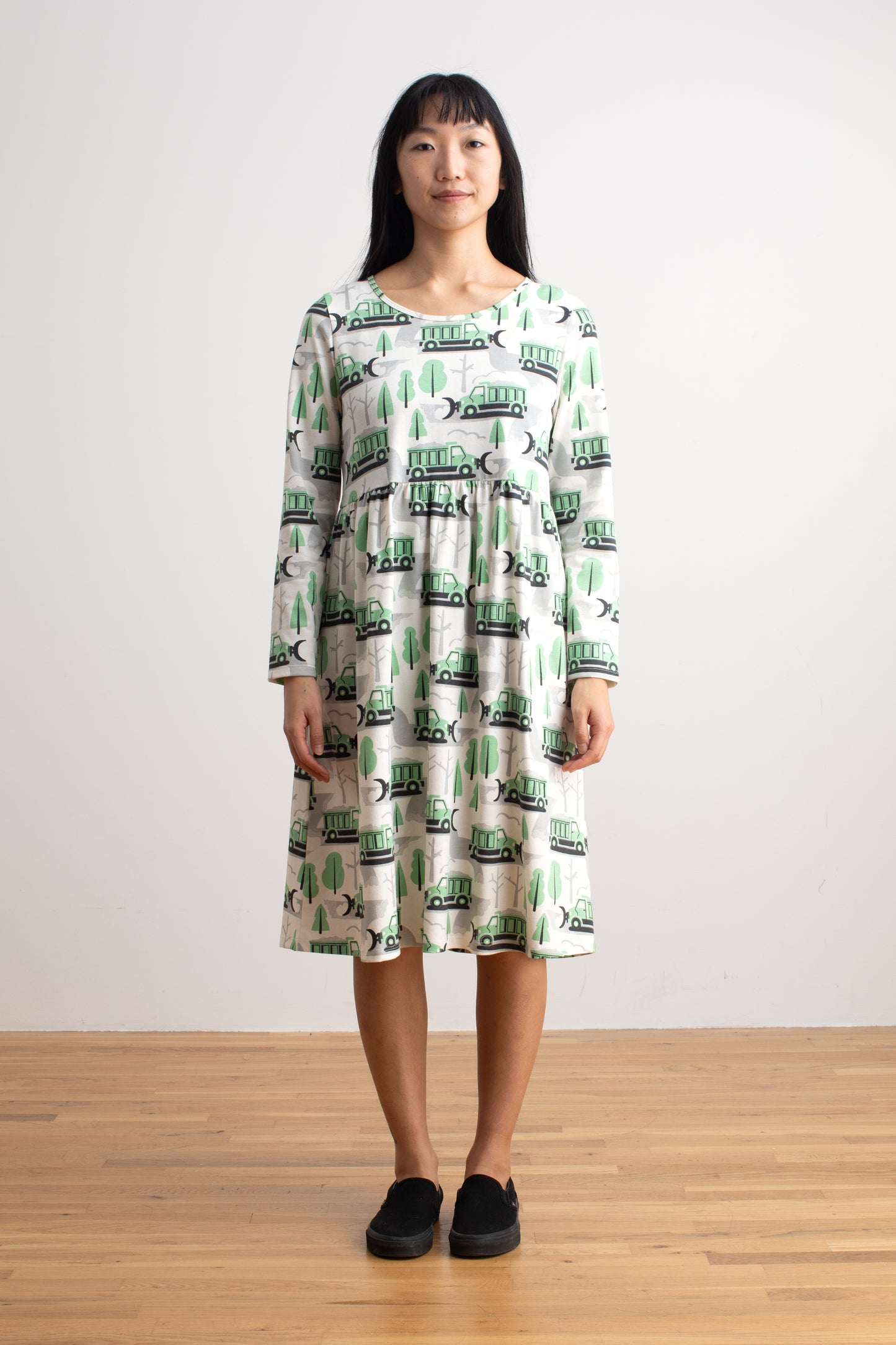 Copenhagen Dress - Snow Plows Green