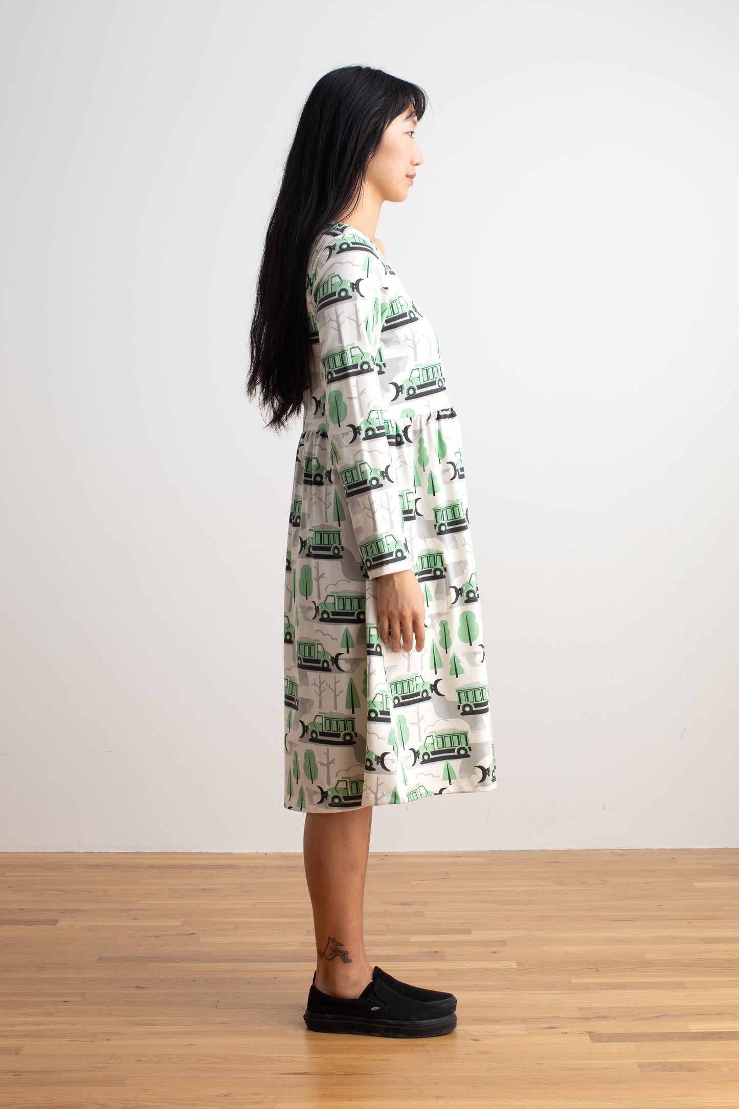 Copenhagen Dress - Snow Plows Green