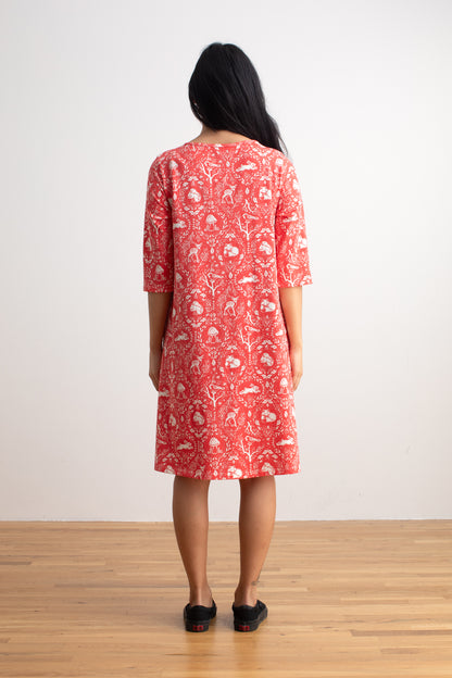 Helsinki Dress - Animal Tapestry Red