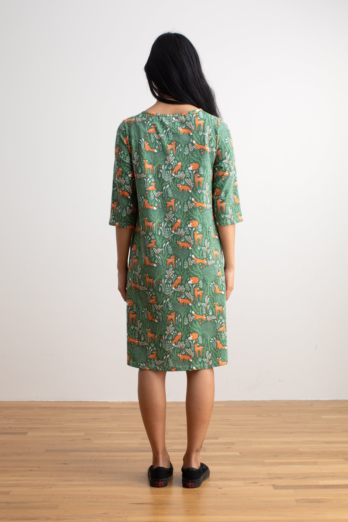 Helsinki Dress - Deer & Foxes Green