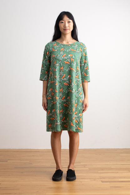 Helsinki Dress - Deer & Foxes Green