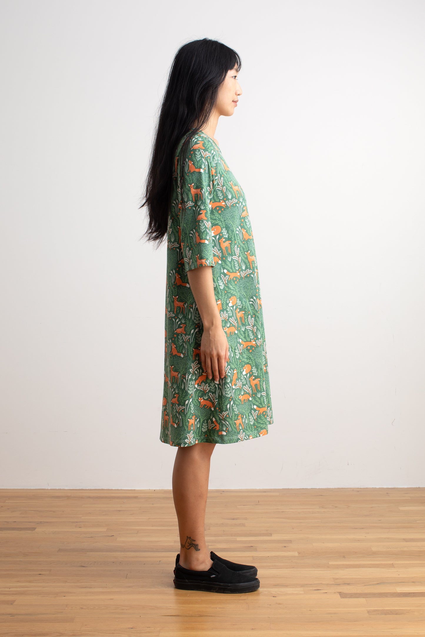Helsinki Dress - Deer & Foxes Green