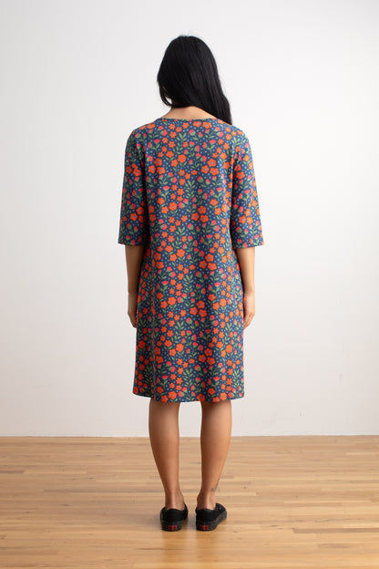 Helsinki Dress - Garden Blooms Navy