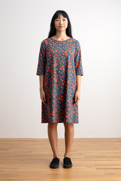 Helsinki Dress - Garden Blooms Navy