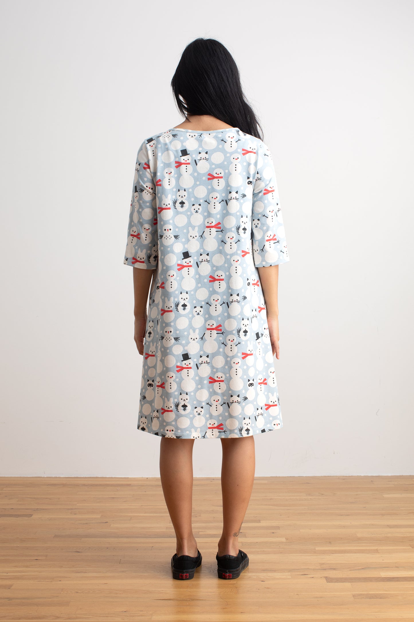 Helsinki Dress - Snow Creatures Sky Blue