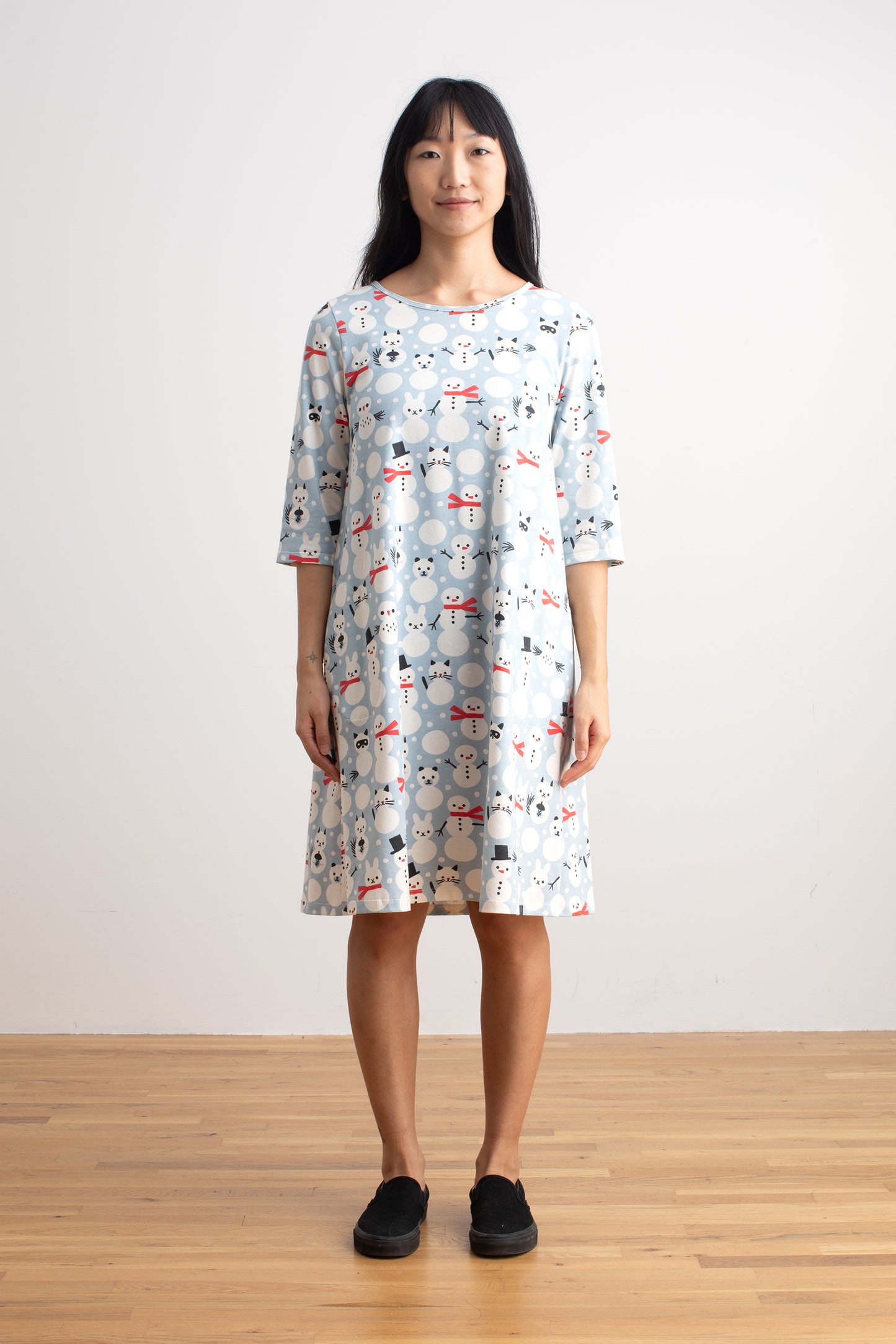 Helsinki Dress - Snow Creatures Sky Blue