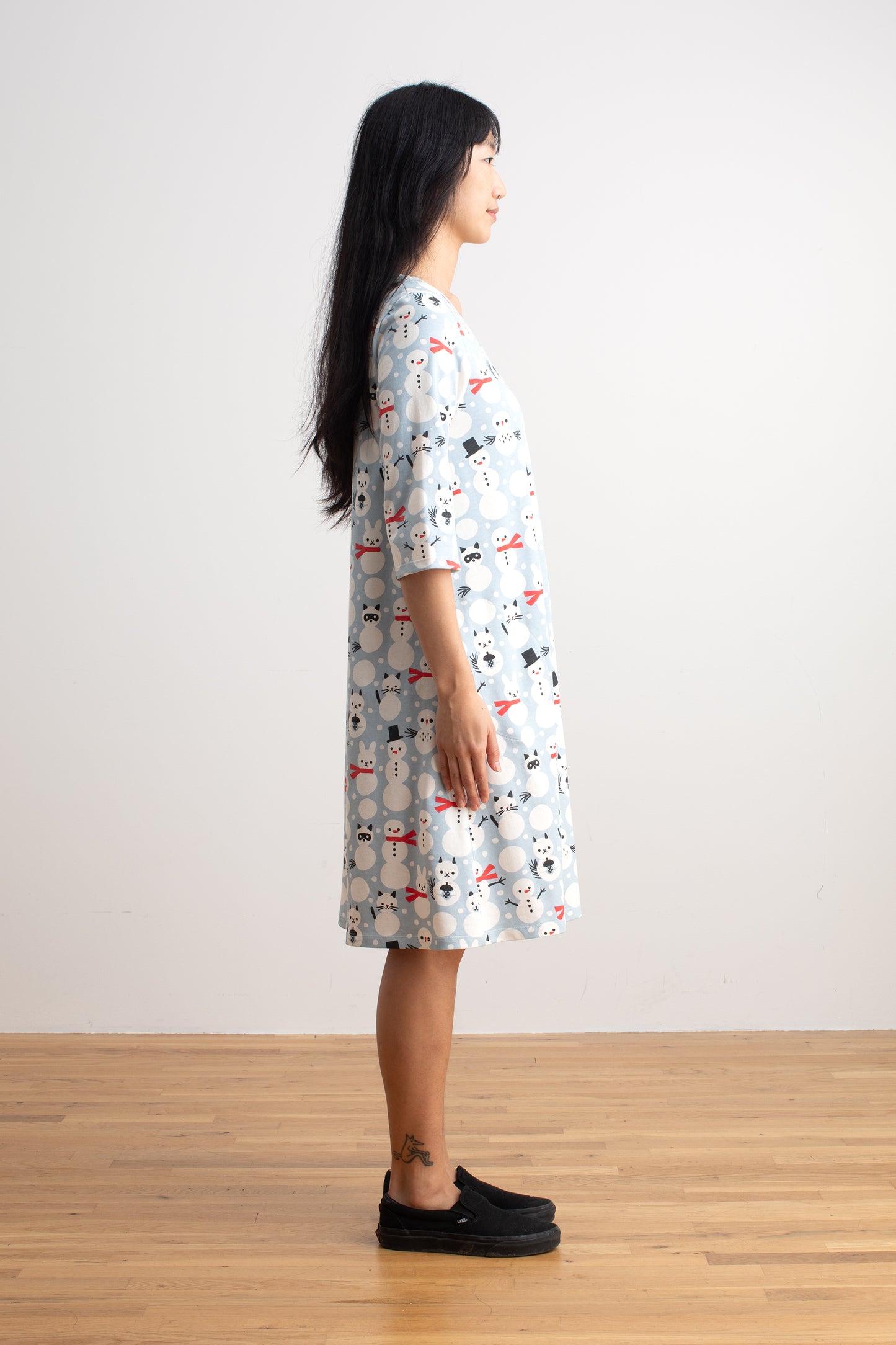 Helsinki Dress - Snow Creatures Sky Blue