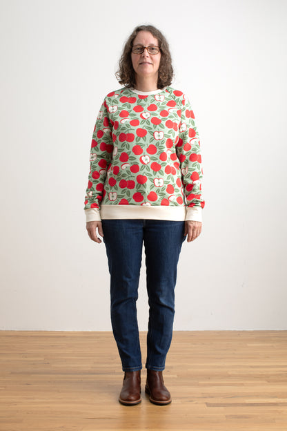 Adult Sweatshirt - Apples Red & Green