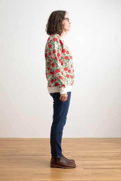 Adult Sweatshirt - Apples Red & Green