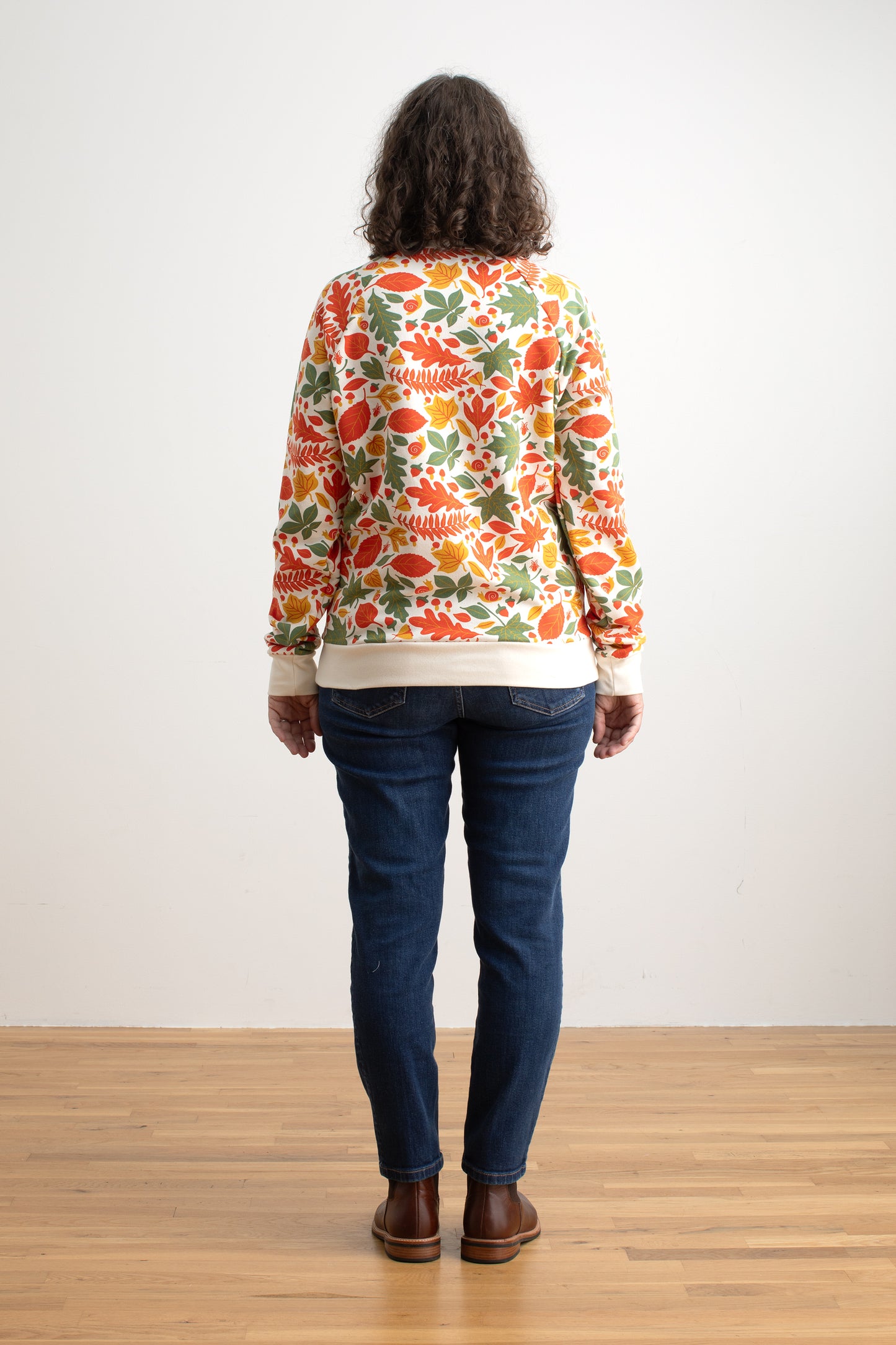 Adult Sweatshirt - Leaves Yellow & Green