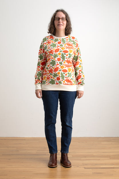 Adult Sweatshirt - Leaves Yellow & Green